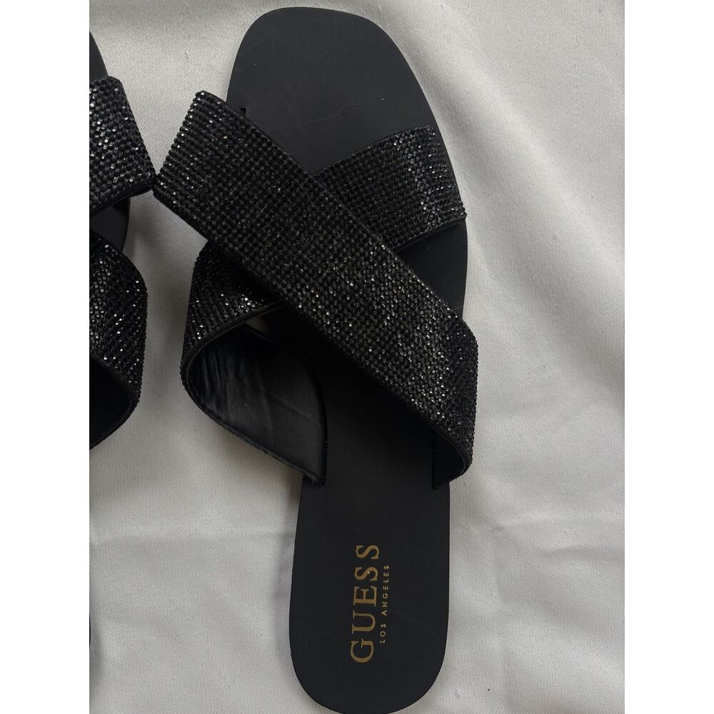 Guess Los Angeles Rhinestone Slide Sandals ✨ new - Picture 9 of 13